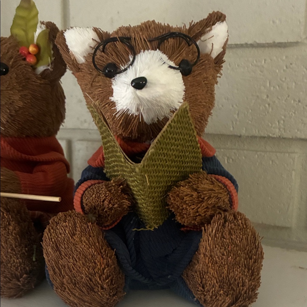 Holiday Fox Figurines with Green and Red Accents - Picture 3 of 9